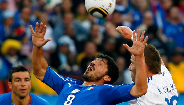 Gattuso in azione durante i Mondiali del 2010!