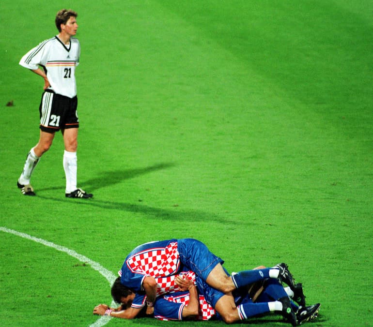 L'esultanza croata davanti alla Germania!