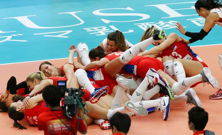L'esultanza delle serbe nel Mondiale 2018!