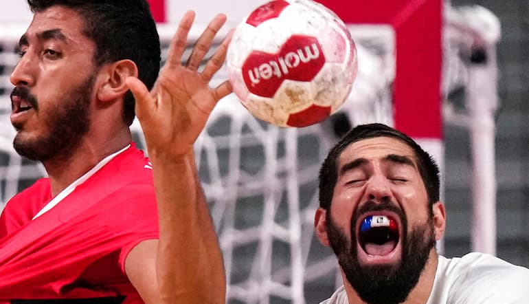 Una spettacolare immagine di Nikola Karabatic ai Mondiali contro l'Egitto!