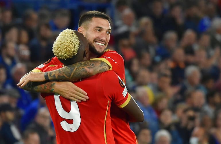 L'esultanza di Osimhen a Leicester!