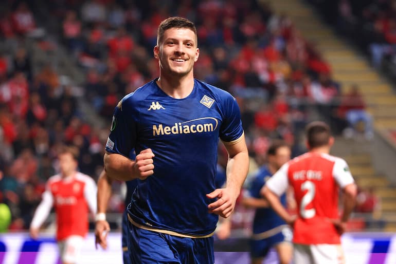 La gioia di Jovic dopo il gol a Braga