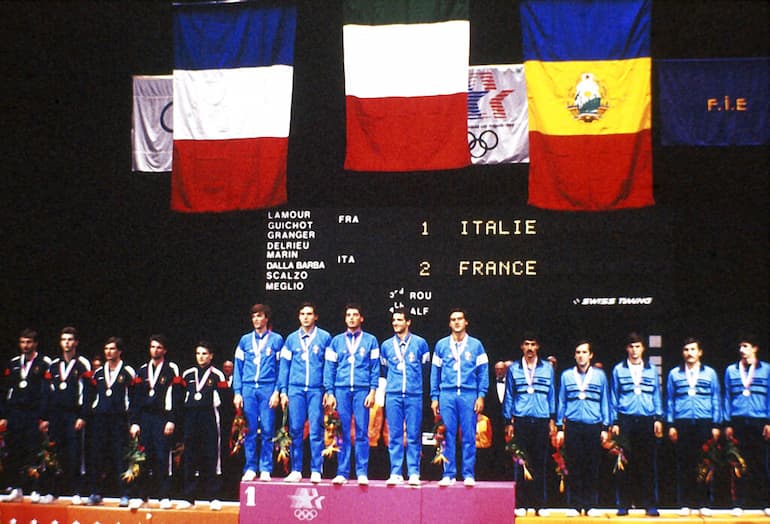 Il podio della scherma nel 1984!