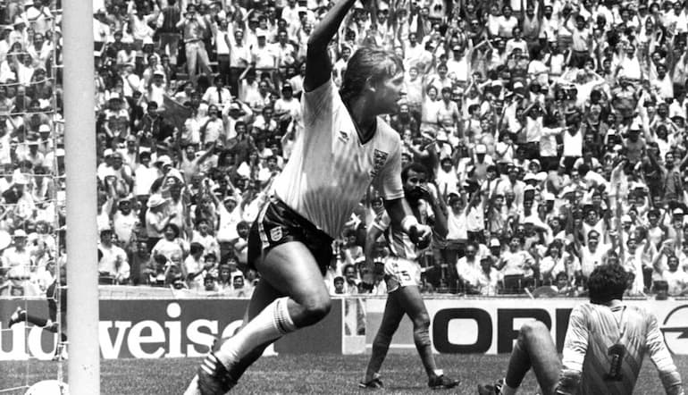 Lineker con la maglia della nazionale inglese