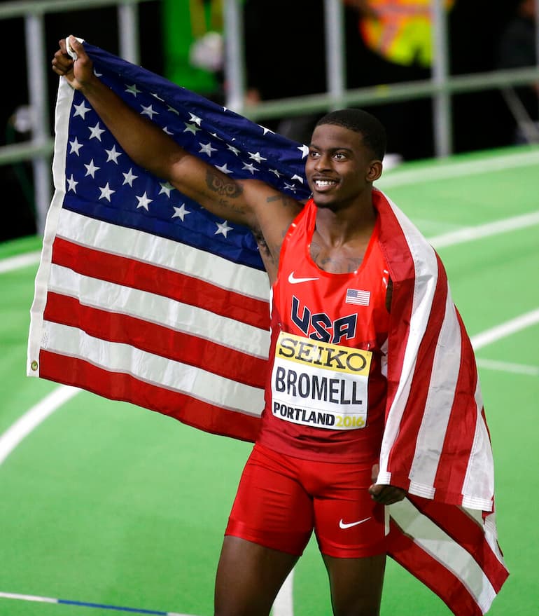 Bromell con la bandiera USA!