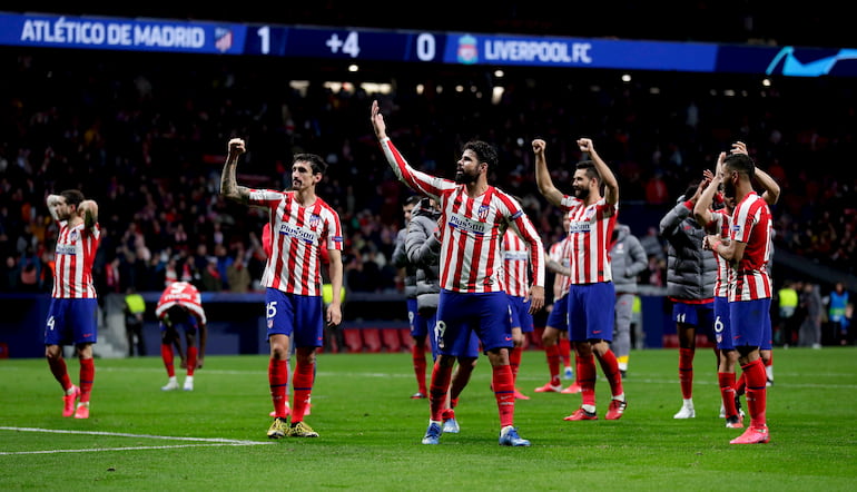 L'esultanza dell'Atletico, dopo la vittoria sul Liverpool!