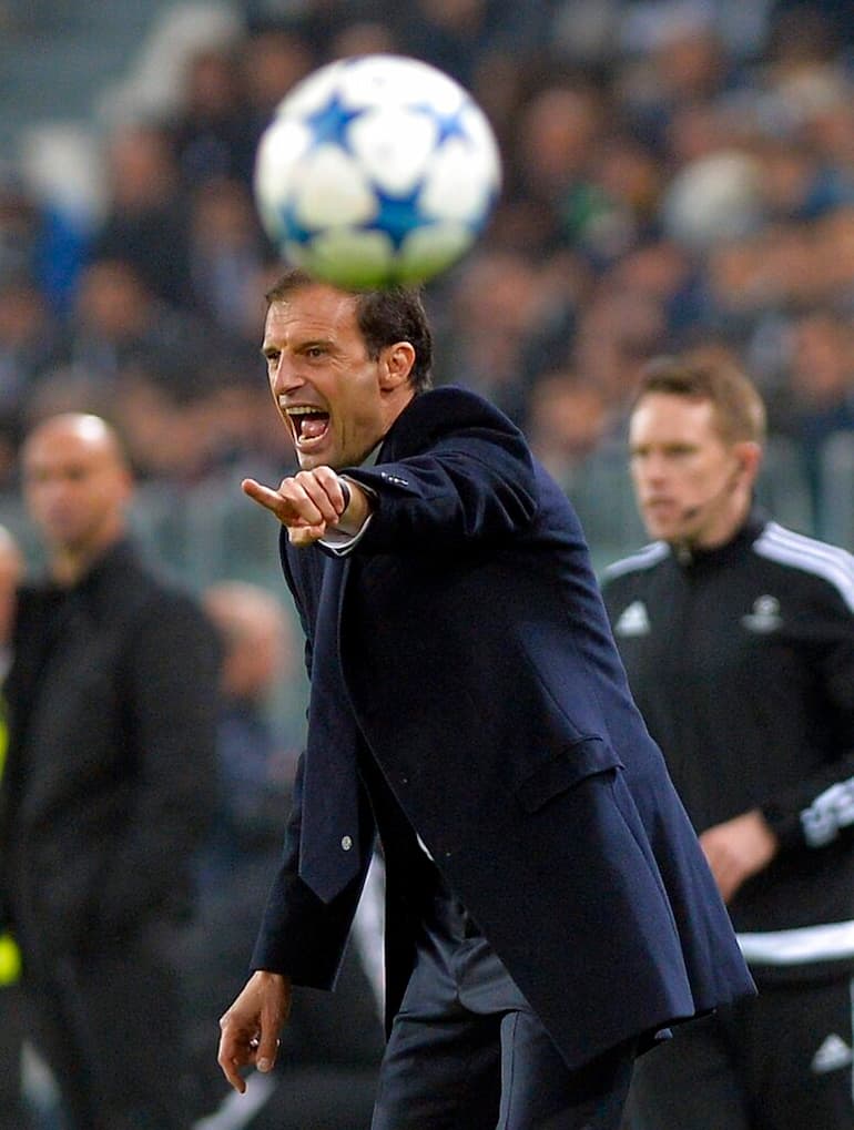 Max Allegri durante una partita di Champions