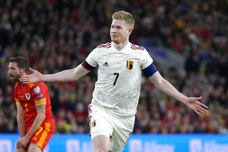 Kevin de Bruyne esulta con la maglia del Belgio!