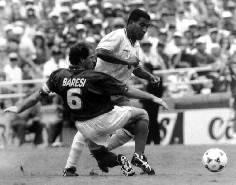 Franco Baresi contro il Brasile!