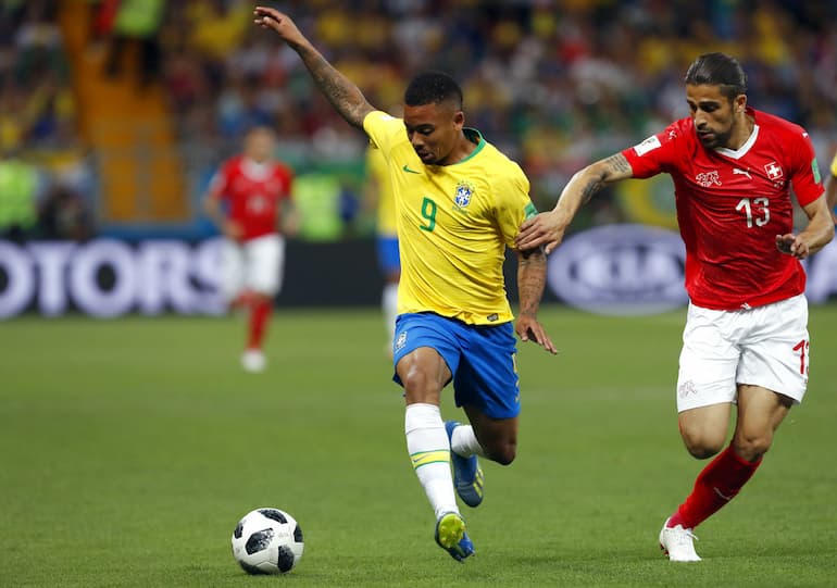 Gabriel Jesus contro la Svizzera nel 2018