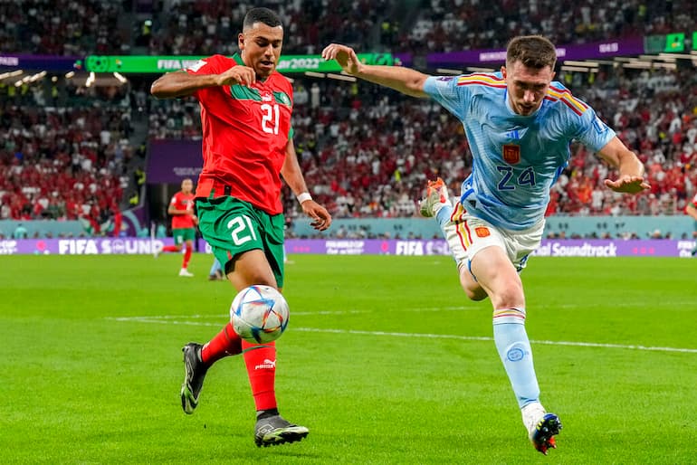 Cheddira contro la Spagna ai Mondiali