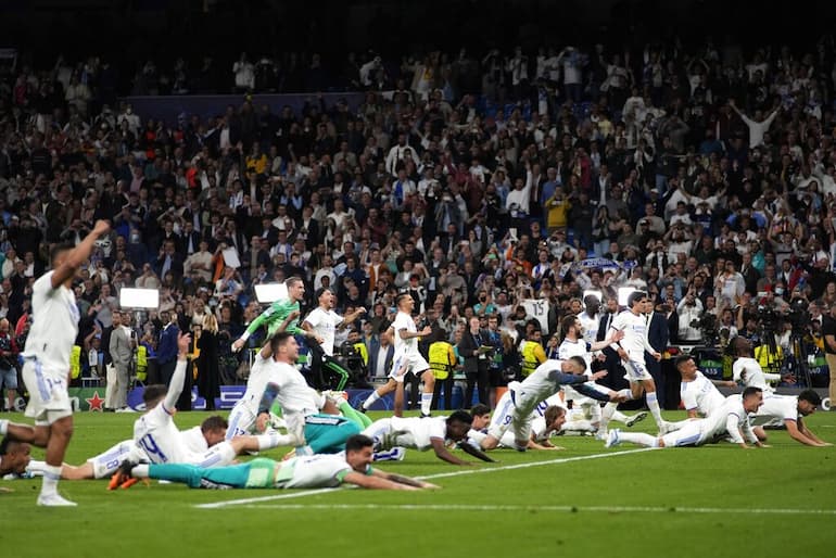 La pazza gioia dei giocatori del Real!