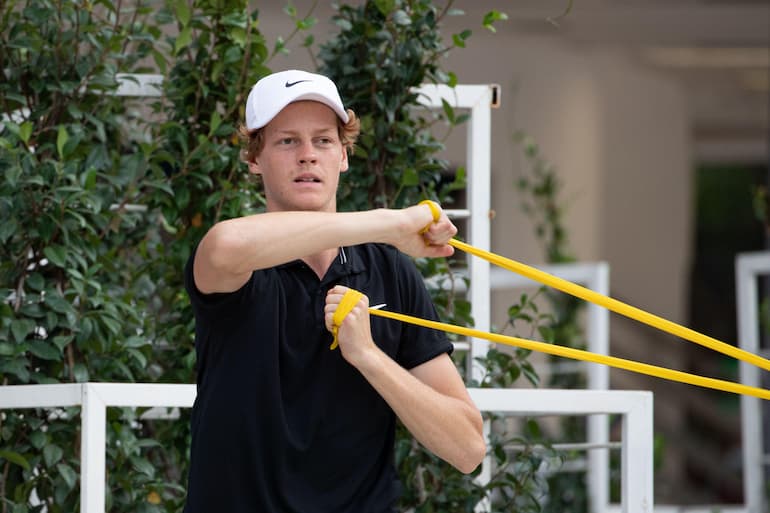 Sinner in allenamento