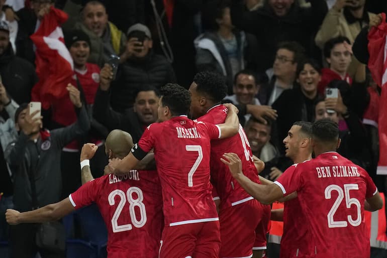 L'esultanza dei calciatori della Tunisia!