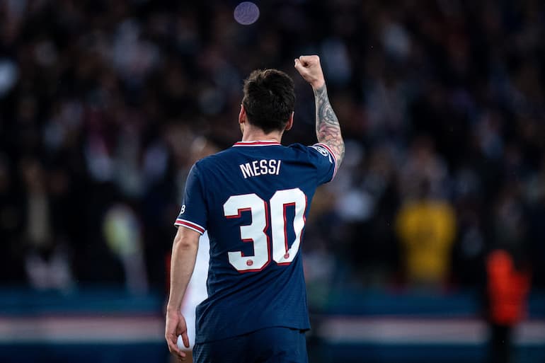 L'esultanza di Messi con la maglia del PSG