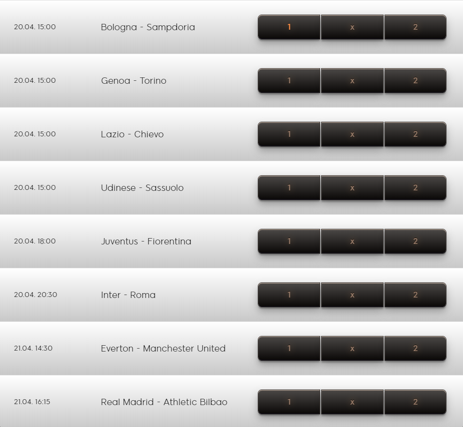 La schedina del Toto8 settimanale!