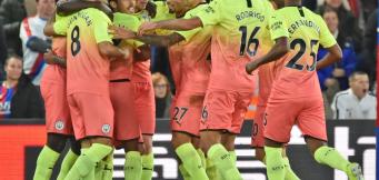 L'esultanza dei ragazzi del City al Selhurst Park!