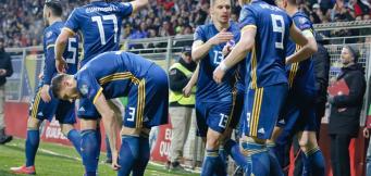 Uno dei rari momenti di esultanza della Bosnia durante queste qualificazioni!