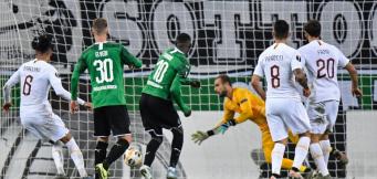 Il gol subito dalla Roma in Germania
