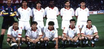 La formazione di partenza del Milan, nella finale di Champions del 1994!