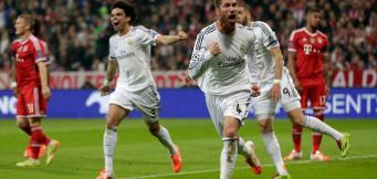 Sergio Ramos in gol contro il Bayern nel 2014