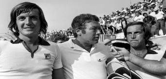 Da sinistra Adriano Panatta, Nicola Pietrangeli e Paolo Bertolucci.