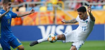 Scamacca, con la maglia della Nazionale italiana!