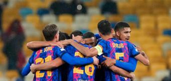 L'esultanza del Barcellona in Ucraina