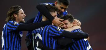 L'esultanza dei giocatori della Dea