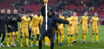 Amahl Pellegrino festeggia con i suoi compagni la qualificazione!