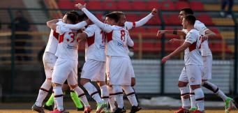 L'esultanza dei calciatori del Sudtirol
