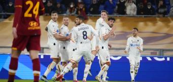 L'esultanza del Lecce all'Olimpico 