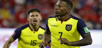 L'esultanza dell'Ecuador