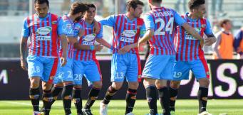 Un'esultanza del Catania in Serie A