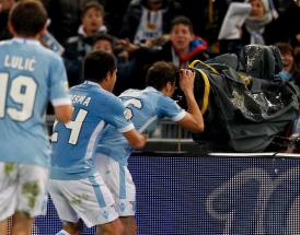 Un'esultanza della Lazio con... la telecamera!