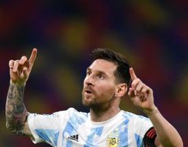 Messi con la maglia dell'Argentina