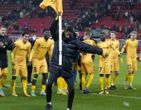 Amahl Pellegrino festeggia con i suoi compagni la qualificazione!