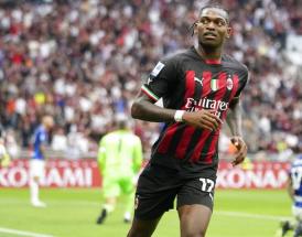 L'esultanza di Leao al derby!