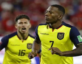 L'esultanza dell'Ecuador