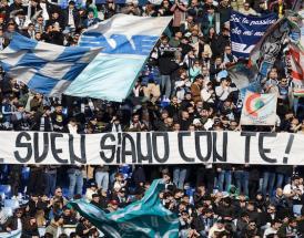 Lo striscione della Curva Nord per Eriksson