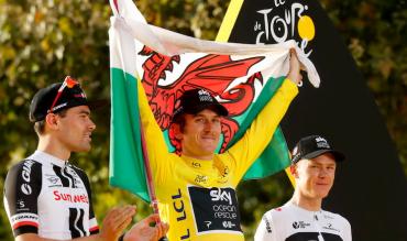 Geraint Thomas, festeggia la vittoria nel Tour 2018!
