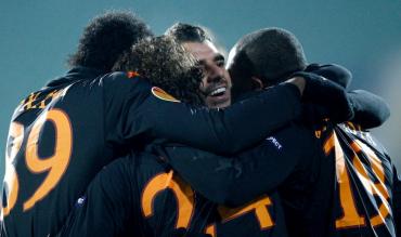 L'esultanza dei giocatori della Roma a Sofia nel 2009!