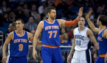 Andrea Bargnani con la maglia di New York