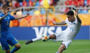 Scamacca, con la maglia della Nazionale italiana!