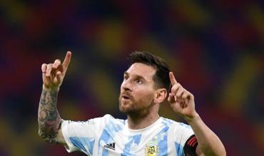 Messi con la maglia dell'Argentina