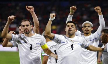 L'esultanza dell'Uruguay