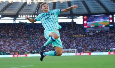 L'esultanza di Scalvini all'Olimpico