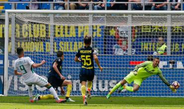 Iemmello qui in gol a San Siro con la maglia del Sassuolo!